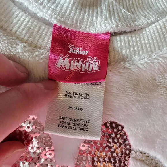 Disney Junior Pink Minnie Mouse Fleece Pullover Sweatshirt 18m - Picture 3 of 9